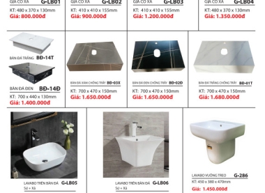 04- GOON.TV - LAVABO SỨ + BÀN ĐÁ