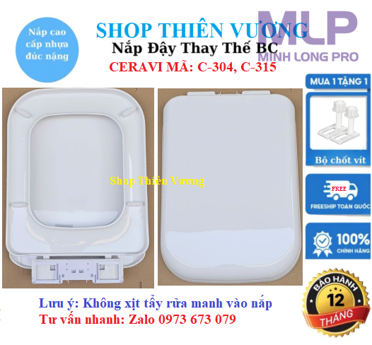 Nắp Bồn Cầu Ceravi  C-304 C-315 FREE SHIP