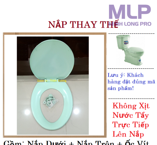 Nắp Bồn Cầu Màu Xanh Ngọc