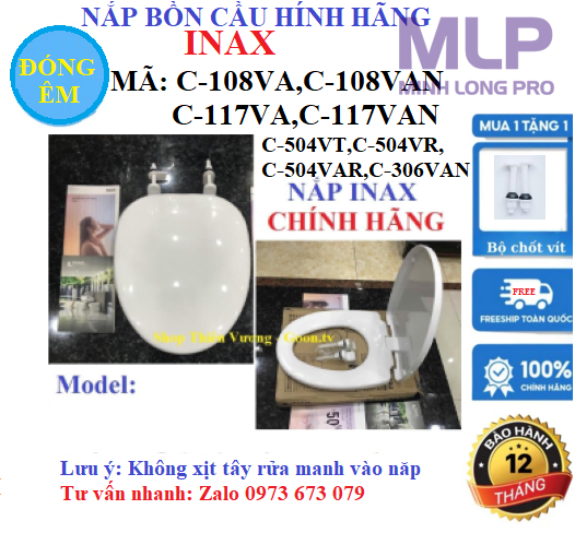Năp Inax Chính Hãng Đóng Êm Ráp Cho Mã: C-504VT,C-504VR,C-504VAR,C-108VA,C-108VAN,C-117VA,C-117VAN,C-306VAN