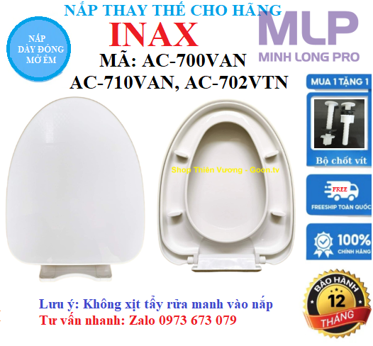 Nắp InaxAC-700,AC-710,AC-702 Là Nắp Thay Thế Đóng Êm