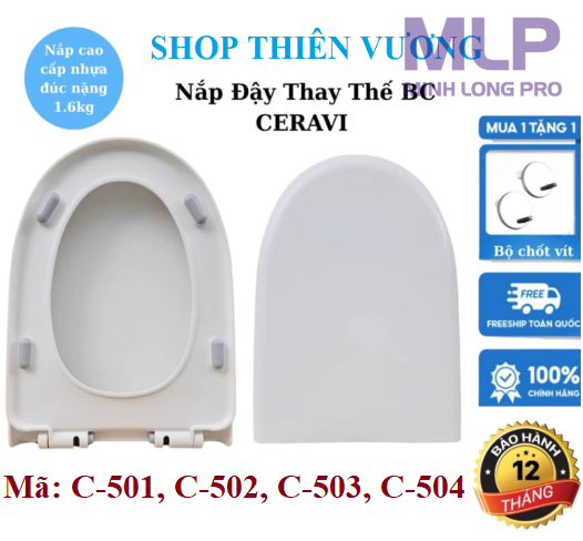 Nắp Bồn Cầu Khối Ceravi  FREE SHIP