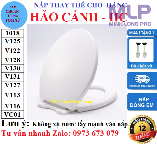Nắp Bồn Cầu HC Hảo Cảnh Đóng Êm. Nắp Thay Thế Bồn Cầu Két Rời