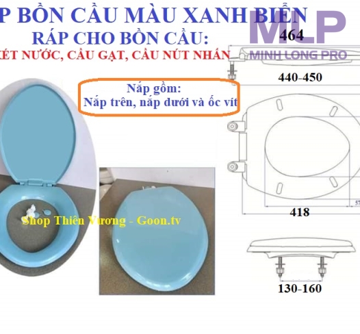 Nắp Bồn Cầu Màu Xanh Biển