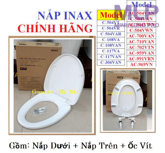 Nắp Inax Chính Hãng Cầu Liền Khối Mã AC-959VAN, AC-991VRN, AC-969VN, AC-22PVN