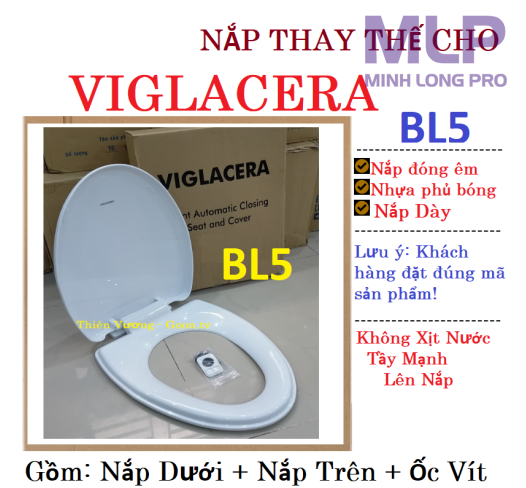 Nắp Viglacera V37,BL5,C0504 Là Nắp Thay Thế (Đóng Êm)