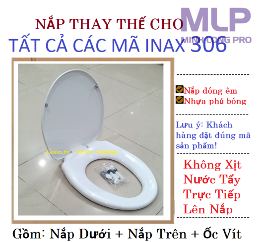 Nắp Đóng Êm Inax C-306, C-306VAN Là Nắp Thay Thế