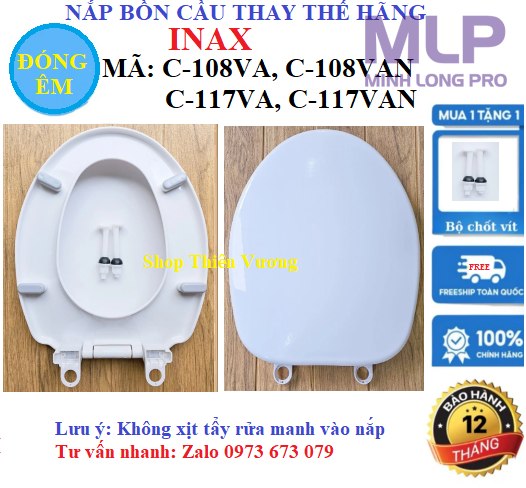 Nắp Đóng Kêu Inax C-108,C-117 Là Nắp Thay Thế C-108VA,C-108VAN,C-117VA,C-117VAN 