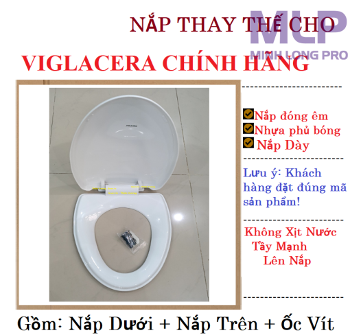 Nắp Viglacera V37,BL5,C0504 Là Nắp Thay Thế (Đóng Êm)