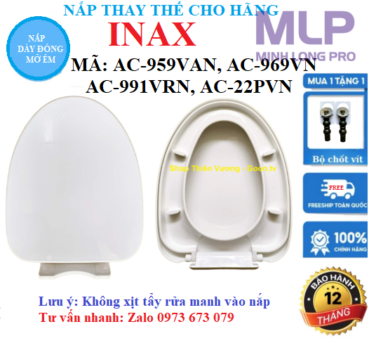 Nắp Inax AC-959, AC-991, AC-969 Là Nắp Thay Thế Đóng Êm