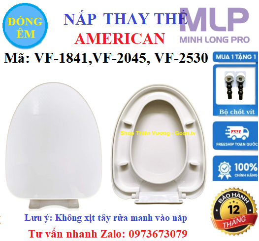 Nắp Bồn Cầu American, Đóng Êm Mã  Trong Ảnh Sản Phẩm.