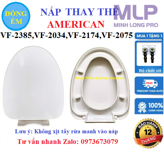 Nắp Bồn Cầu American, Đóng Êm Mã  Trong Ảnh Sản Phẩm.
